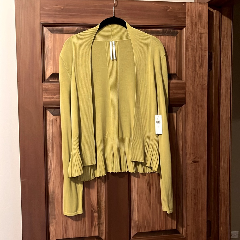 Anthropologie Cardigan, size S, Mustard Yellow, feminine detailed, brand new